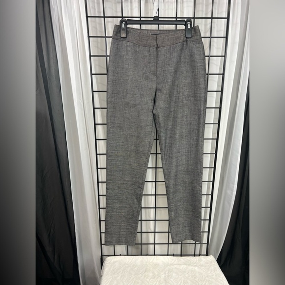 VINTAGE Anne Klein Black and Grey, Silver Patterned Fabric Straight leg.